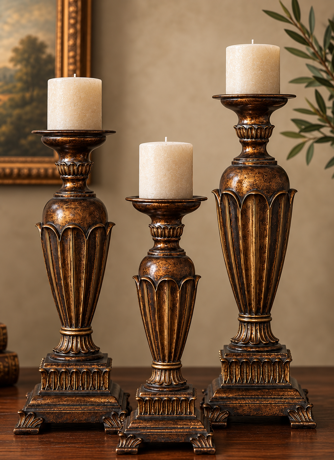 Regal Elegance Candle Holder Set