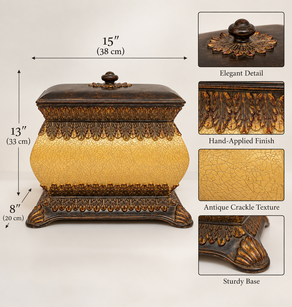 Large Crackled Eggshell Ornate Decorative Box