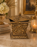 Square Grecian Gold Ornate Decorative Box