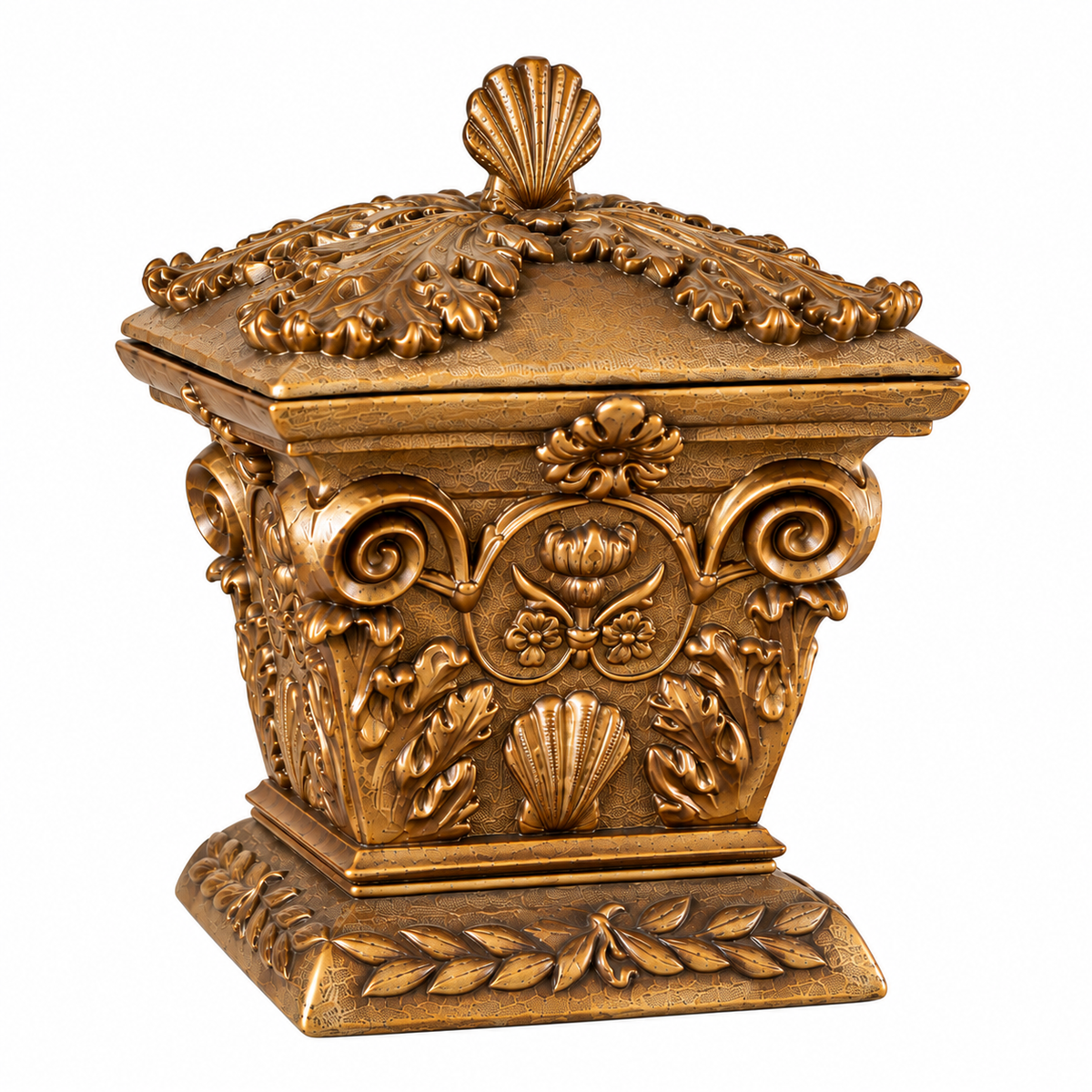 Square Grecian Gold Ornate Decorative Box