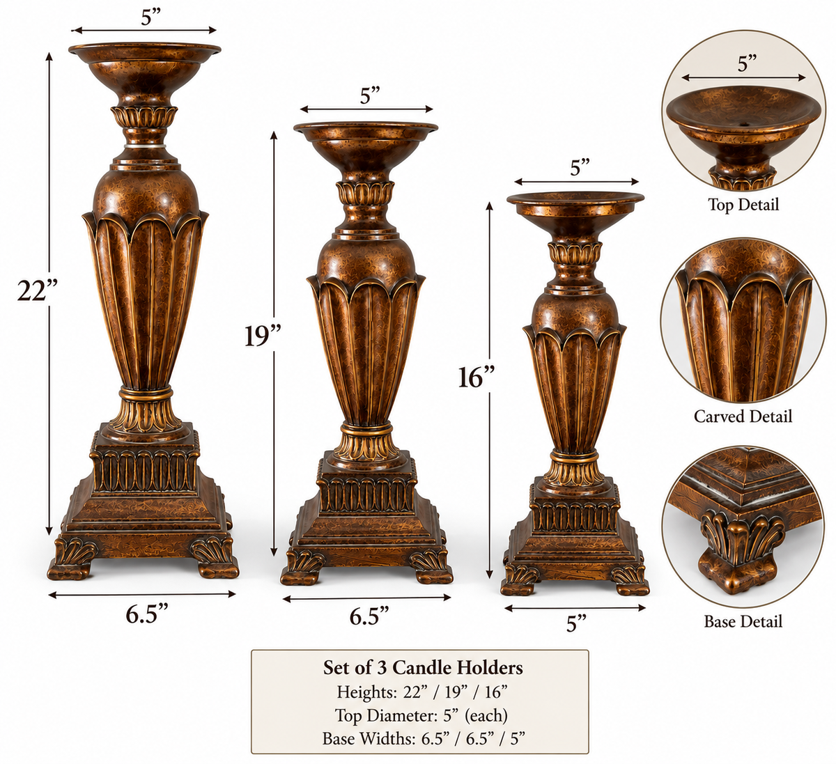 Regal Elegance Candle Holder Set