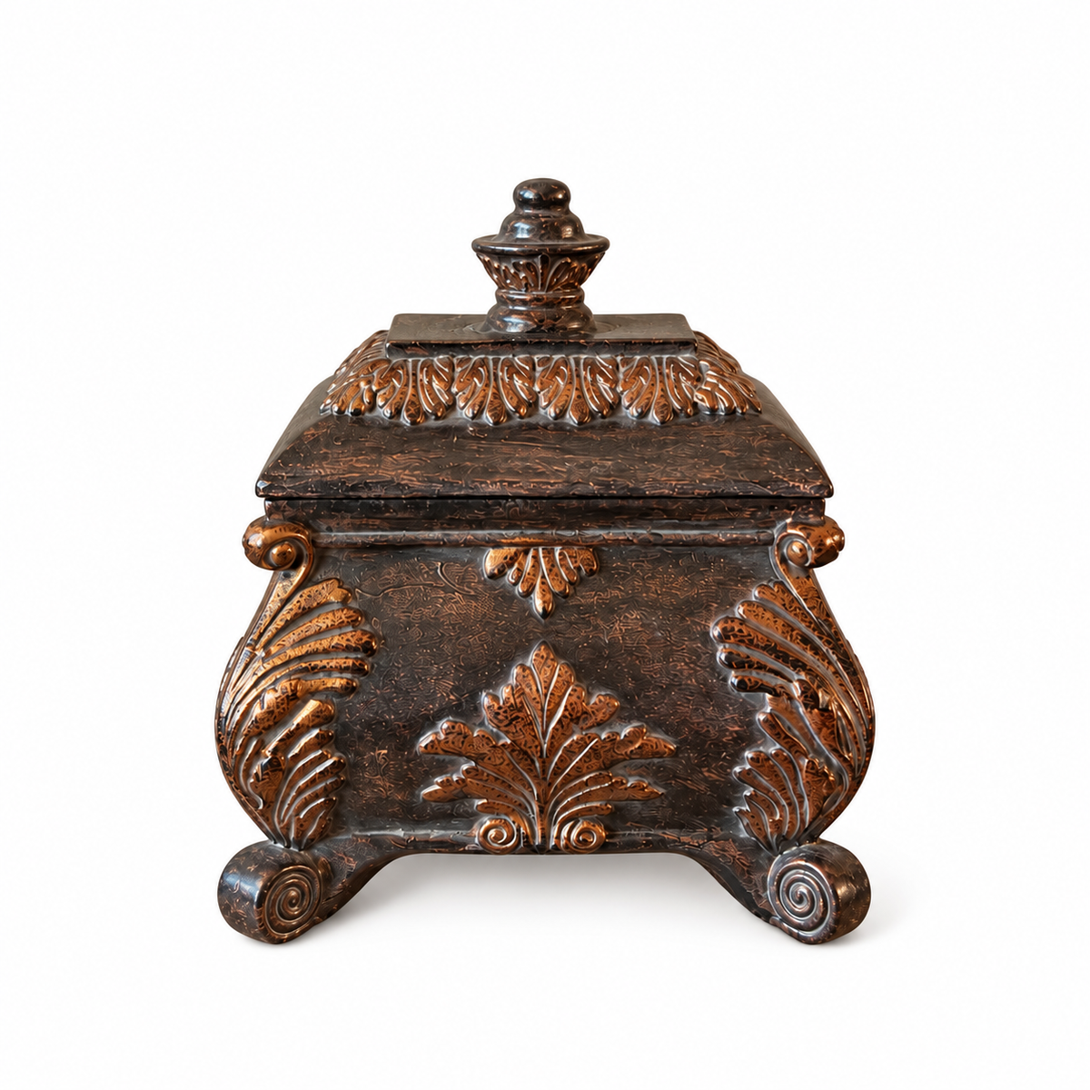 Small Hazelnut and Dark Gold Decorative Box