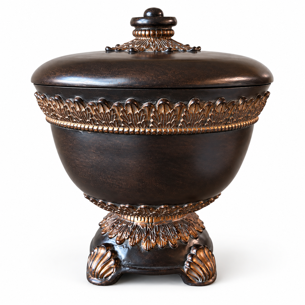 Large Hazelnut and Darkwood Lidded Bowl