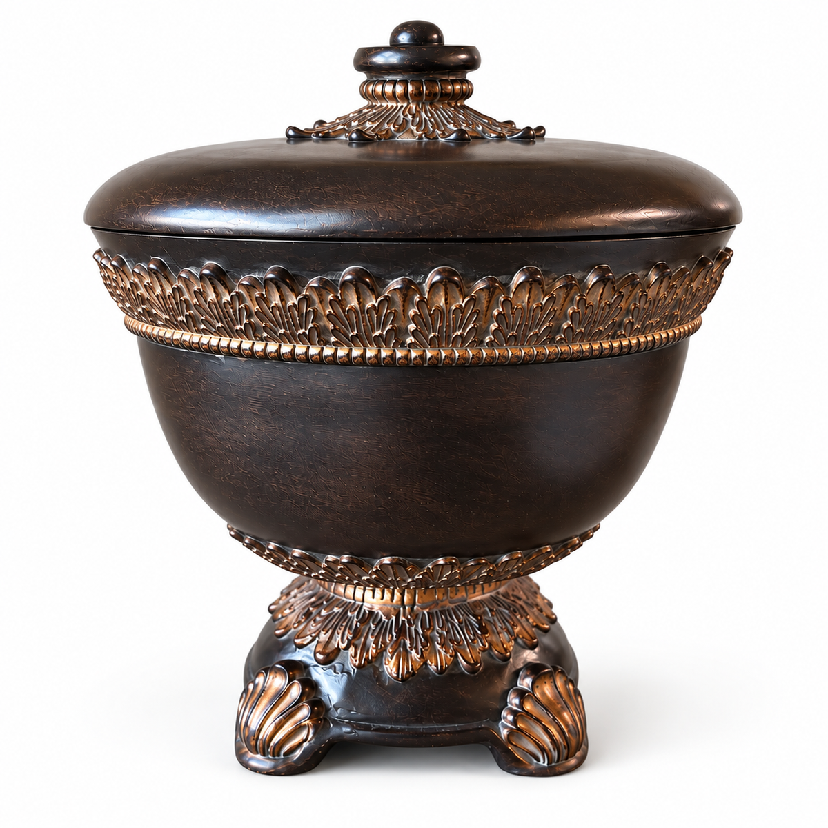 Large Hazelnut and Darkwood Lidded Bowl
