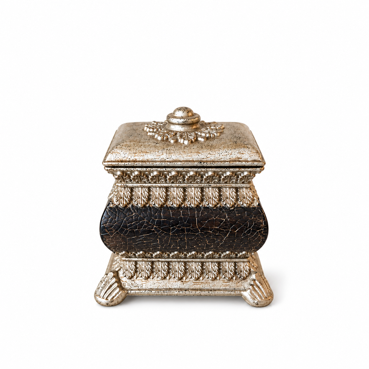 Small Crackled Silver Decorative Box