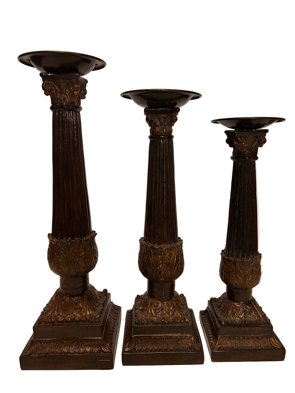 Hazelnut and Dark Good Candle Holder Set