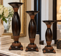 Gilded Laurel Candle Holder Trio